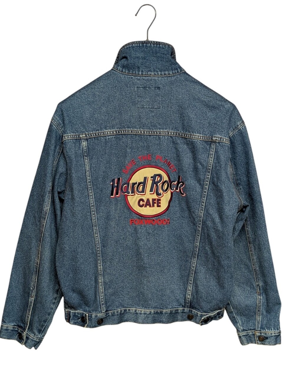 Hard Rock Cafe Foxwoods Denim Trucker Jacket Size Medium